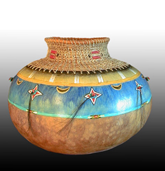 Pine Needle Gourd Basket